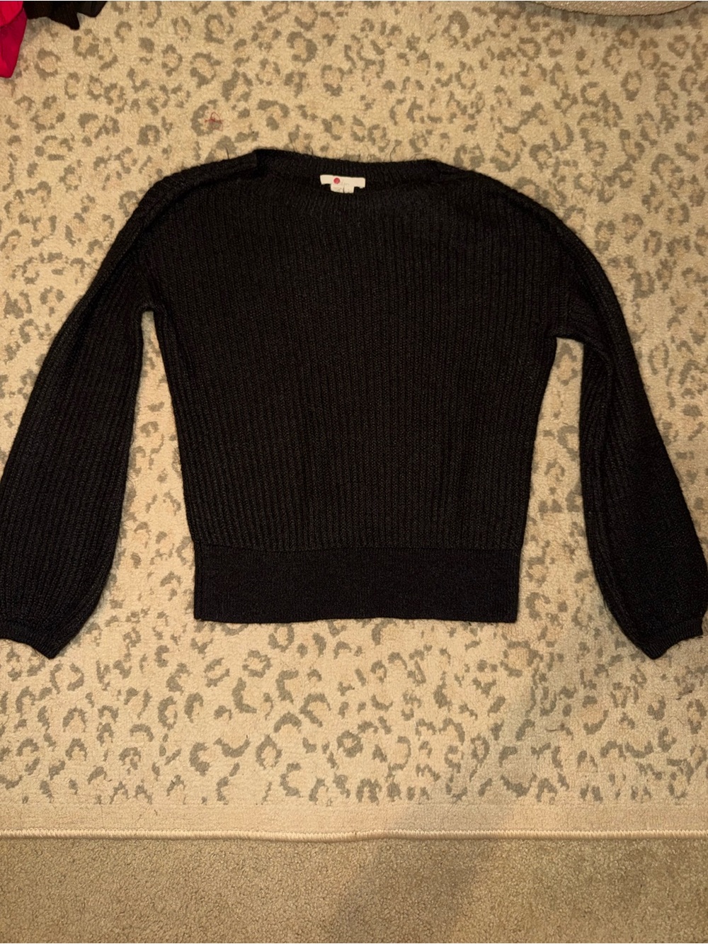 Boden Black Women's Balloon Sleeve Knit Sweater